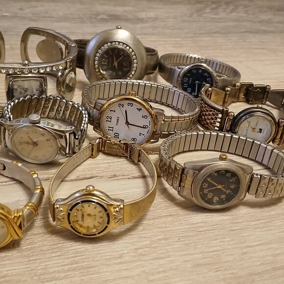 Lot 35+ Watches Parts/Repair ALL Metal Timex Casio Nine West Relic Armitron main image 4